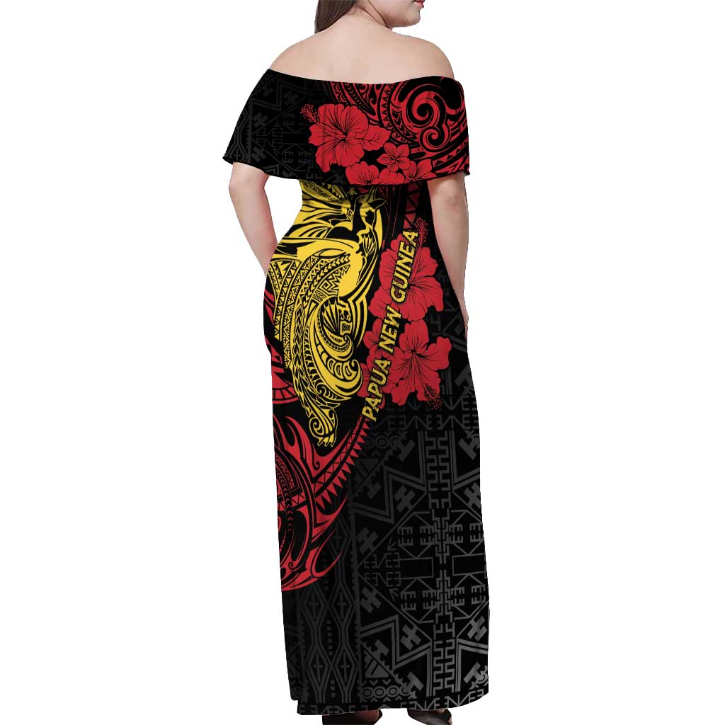 Papua New Guinea 49th Independence Day Off Shoulder Maxi Dress Motuan Revareva Bird-of-Paradise