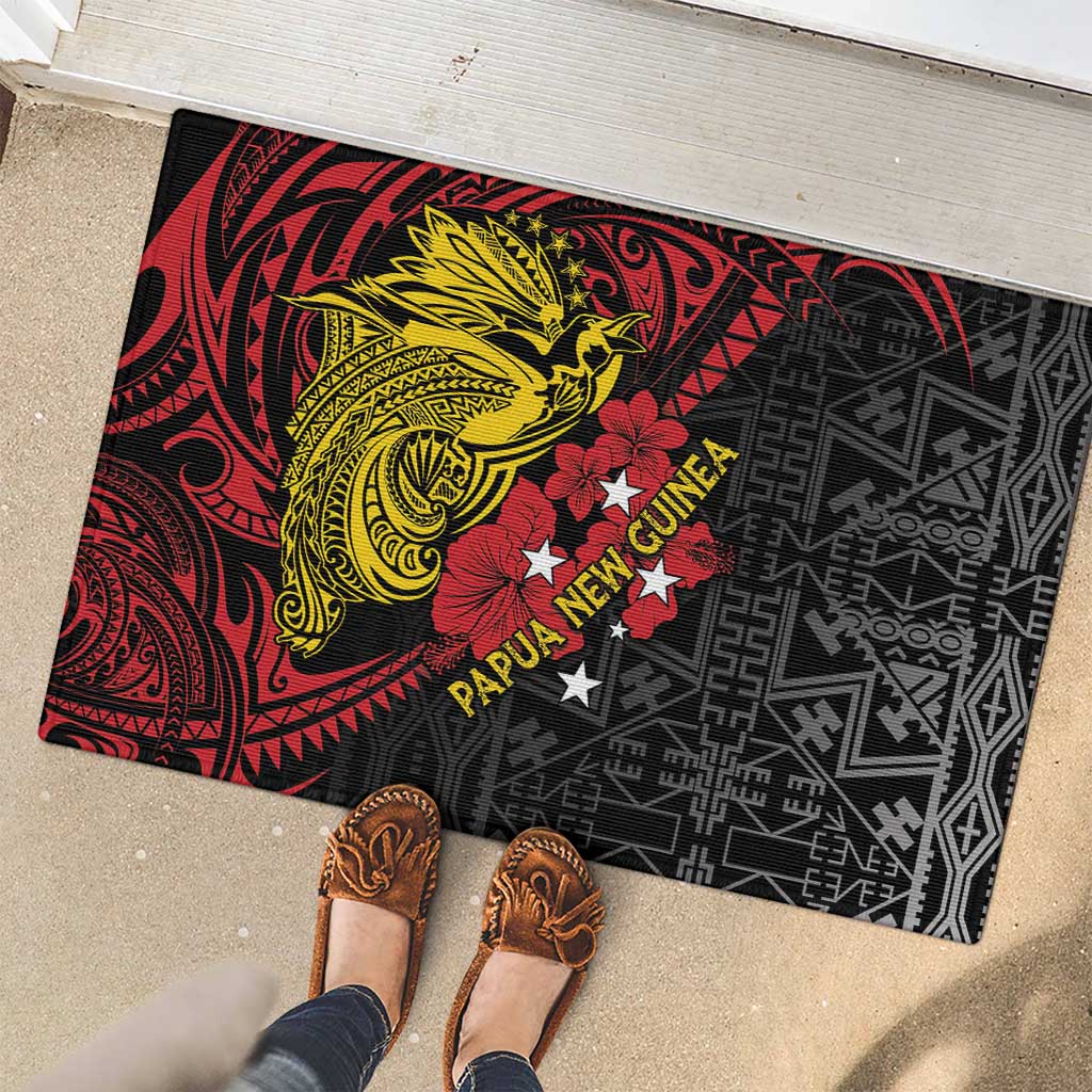 Papua New Guinea 49th Independence Day Rubber Doormat Motuan Revareva Bird-of-Paradise