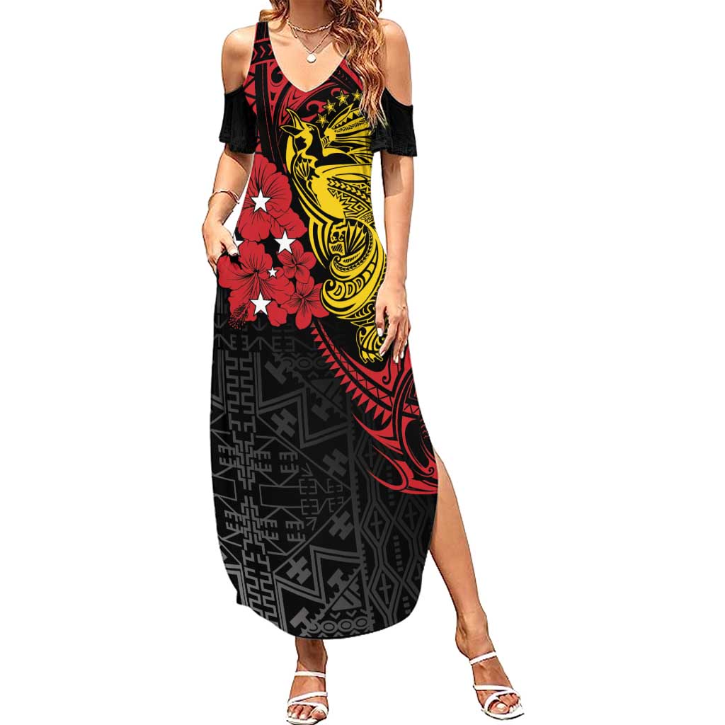 Papua New Guinea 49th Independence Day Summer Maxi Dress Motuan Revareva Bird-of-Paradise