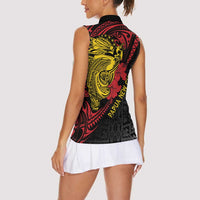 Papua New Guinea 49th Independence Day Women Sleeveless Polo Shirt Motuan Revareva Bird-of-Paradise