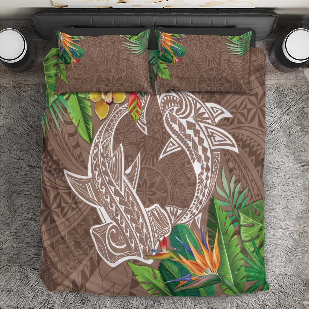 Polynesia Bedding Set Sharks Duo Tropical Brown LT7 Brown - Polynesian Pride