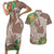 Polynesia Couples Matching Short Sleeve Bodycon Dress and Hawaiian Shirt Sharks Duo Tropical Brown