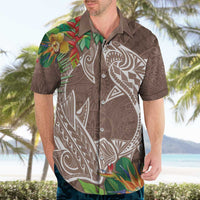 Polynesia Hawaiian Shirt Sharks Duo Tropical Brown