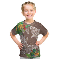 Polynesia Kid T Shirt Sharks Duo Tropical Brown