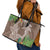 Polynesia Leather Tote Bag Sharks Duo Tropical Brown