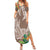 Polynesia Summer Maxi Dress Sharks Duo Tropical Brown