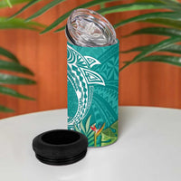 Polynesia 4 in 1 Can Cooler Tumbler Sharks Duo Tropical Teal