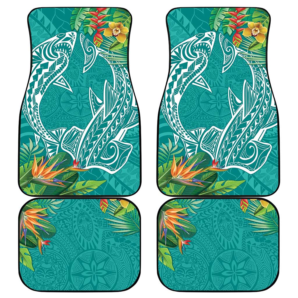 Polynesia Car Mats Sharks Duo Tropical Teal