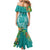 Polynesia Family Matching Mermaid Dress and Hawaiian Shirt Sharks Duo Tropical Teal