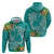 Polynesia Hoodie Sharks Duo Tropical Teal