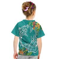 Polynesia Kid T Shirt Sharks Duo Tropical Teal