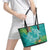 Polynesia Leather Tote Bag Sharks Duo Tropical Teal