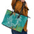 Polynesia Leather Tote Bag Sharks Duo Tropical Teal