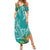 Polynesia Summer Maxi Dress Sharks Duo Tropical Teal