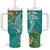 Polynesia Tumbler With Handle Sharks Duo Tropical Teal