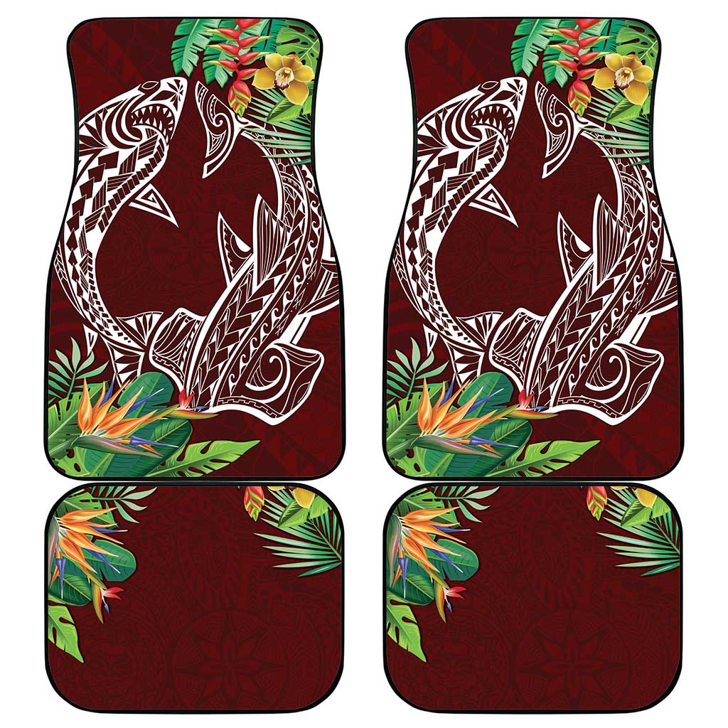 Polynesia Car Mats Sharks Duo Tropical Oxblood