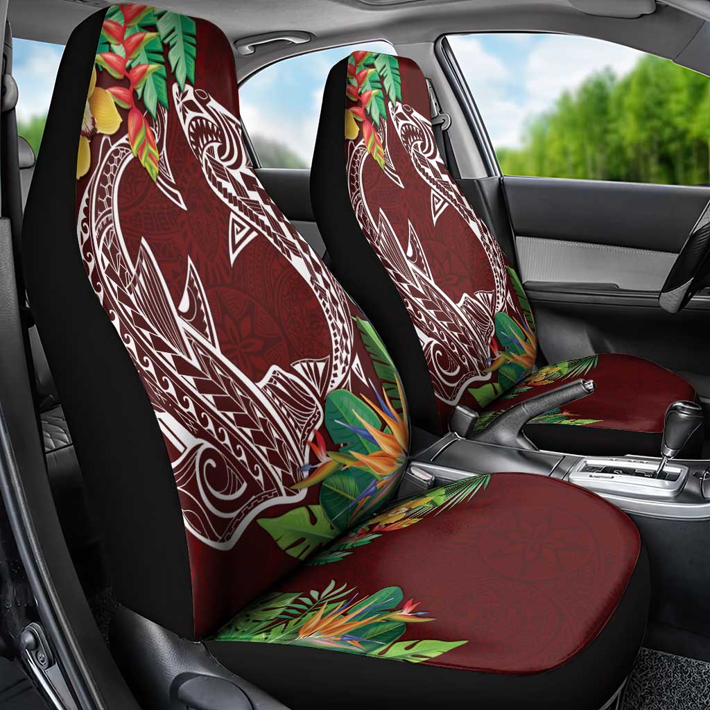 Polynesia Car Seat Cover Sharks Duo Tropical Oxblood