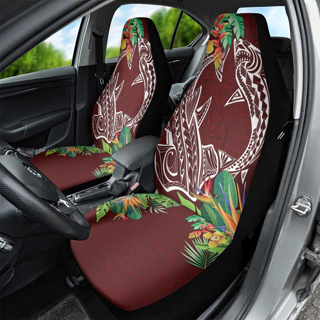 Polynesia Car Seat Cover Sharks Duo Tropical Oxblood