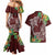 Polynesia Couples Matching Mermaid Dress and Hawaiian Shirt Sharks Duo Tropical Oxblood