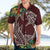 Polynesia Hawaiian Shirt Sharks Duo Tropical Oxblood