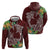 Polynesia Hoodie Sharks Duo Tropical Oxblood