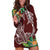 Polynesia Hoodie Dress Sharks Duo Tropical Oxblood