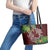 Polynesia Leather Tote Bag Sharks Duo Tropical Oxblood