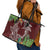 Polynesia Leather Tote Bag Sharks Duo Tropical Oxblood