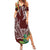 Polynesia Summer Maxi Dress Sharks Duo Tropical Oxblood