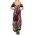 Polynesia Summer Maxi Dress Sharks Duo Tropical Oxblood