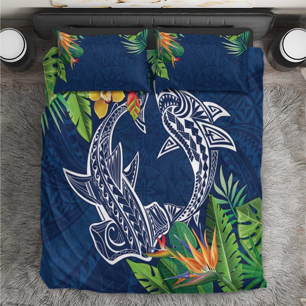 Polynesia Bedding Set Sharks Duo Tropical Navy LT7 Navy - Polynesian Pride