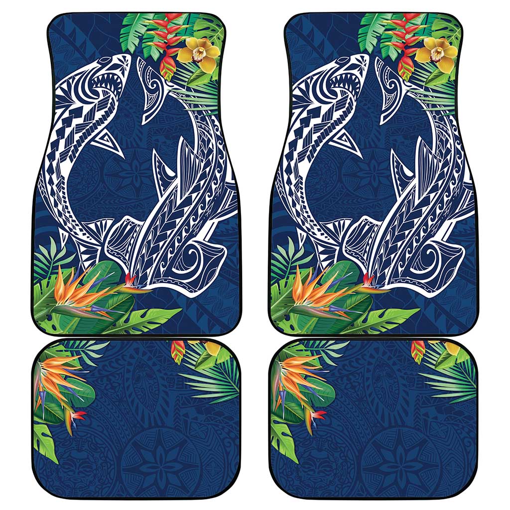 Polynesia Car Mats Sharks Duo Tropical Navy
