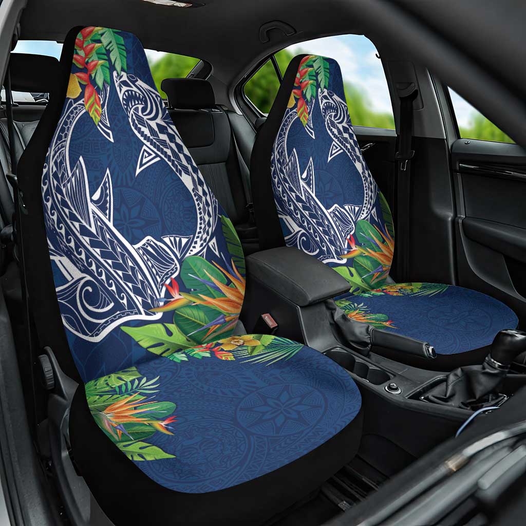 Polynesia Car Seat Cover Sharks Duo Tropical Navy