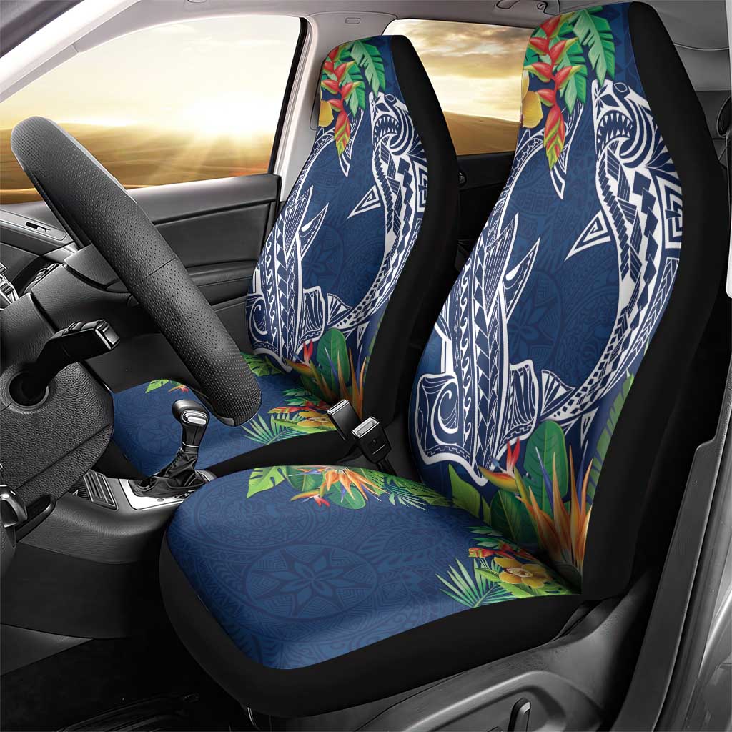 Polynesia Car Seat Cover Sharks Duo Tropical Navy