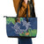 Polynesia Leather Tote Bag Sharks Duo Tropical Navy