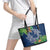 Polynesia Leather Tote Bag Sharks Duo Tropical Navy