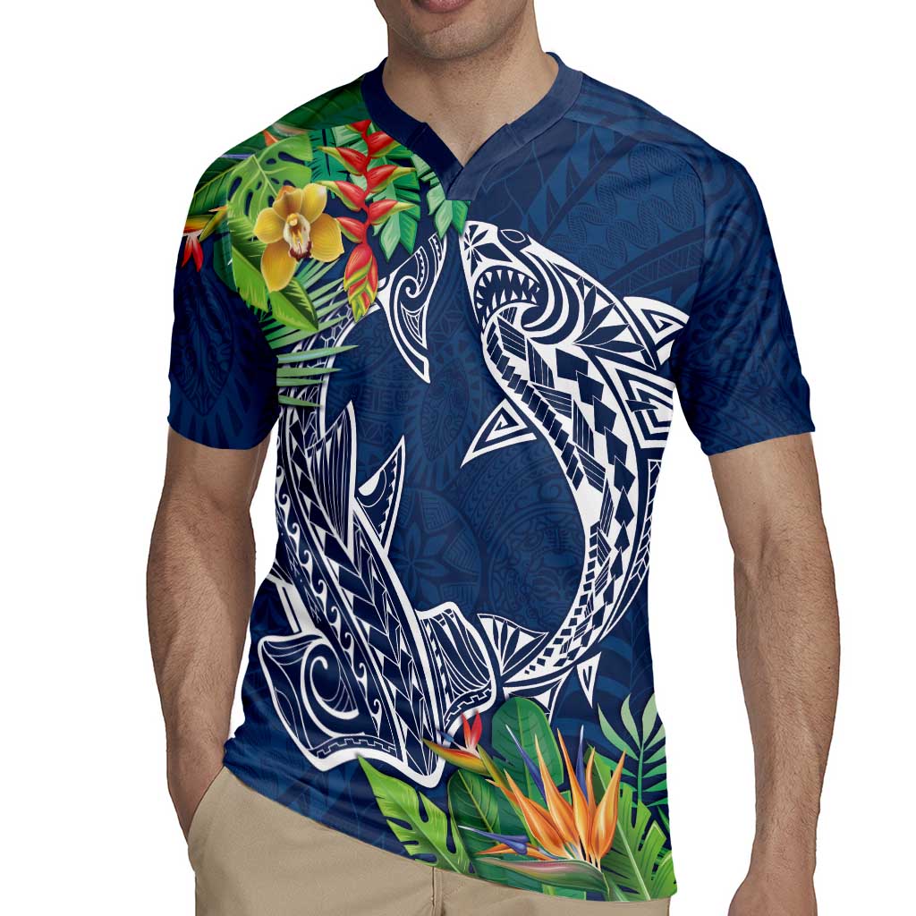 Polynesia Rugby Jersey Sharks Duo Tropical Navy
