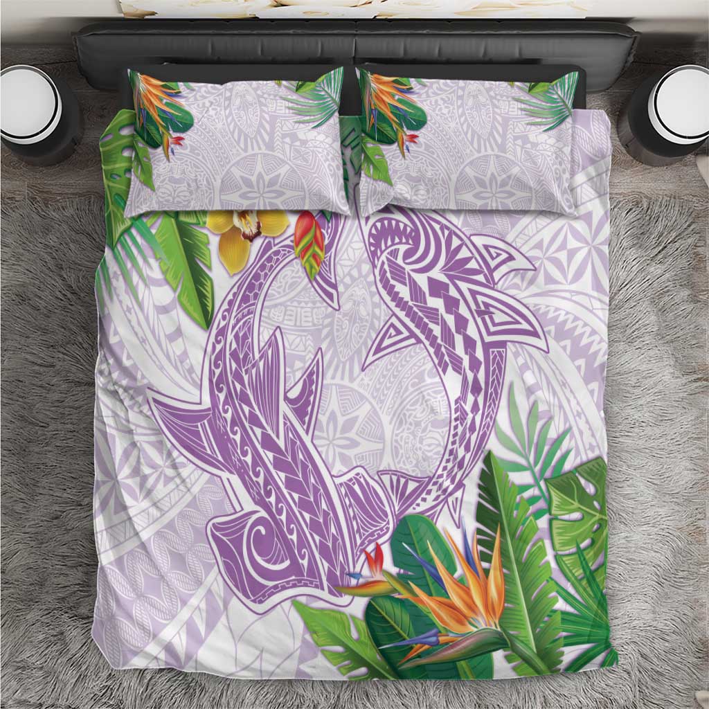 Polynesia Bedding Set Sharks Duo Tropical Lavender