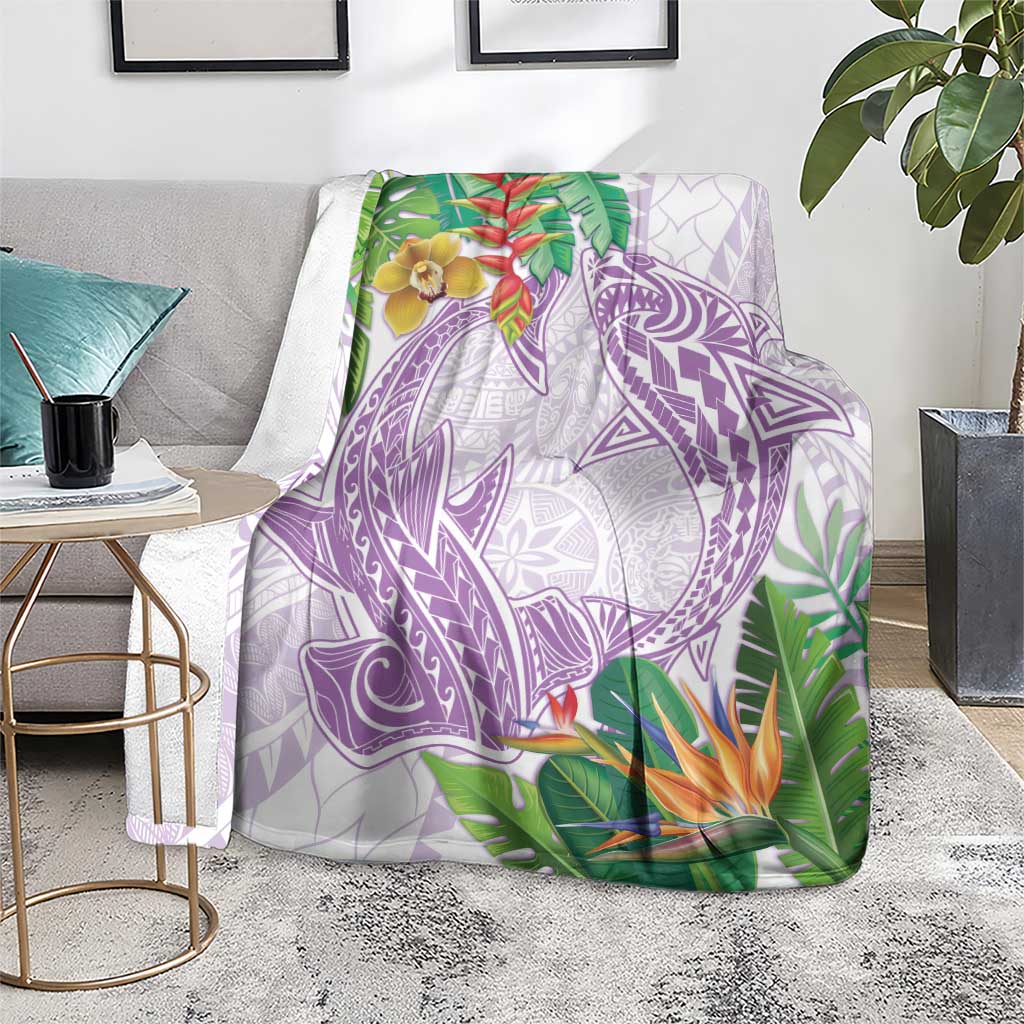 Polynesia Blanket Sharks Duo Tropical Lavender