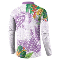 Polynesia Button Sweatshirt Sharks Duo Tropical Lavender