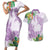 Polynesia Couples Matching Short Sleeve Bodycon Dress and Hawaiian Shirt Sharks Duo Tropical Lavender