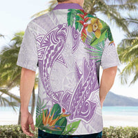 Polynesia Hawaiian Shirt Sharks Duo Tropical Lavender