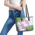 Polynesia Leather Tote Bag Sharks Duo Tropical Lavender