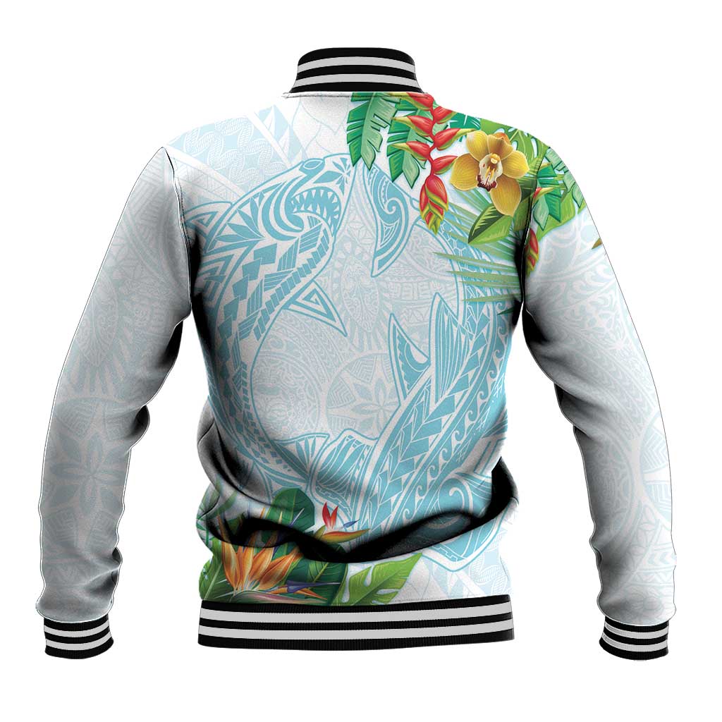 Polynesia Baseball Jacket Sharks Duo Tropical Turquoise