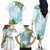 Polynesia Family Matching Off The Shoulder Long Sleeve Dress and Hawaiian Shirt Sharks Duo Tropical Turquoise