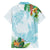 Polynesia Family Matching Off The Shoulder Long Sleeve Dress and Hawaiian Shirt Sharks Duo Tropical Turquoise