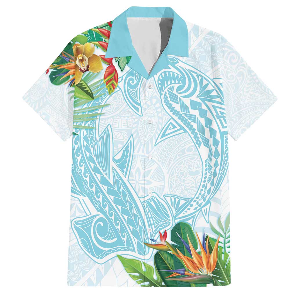 Polynesia Hawaiian Shirt Sharks Duo Tropical Turquoise