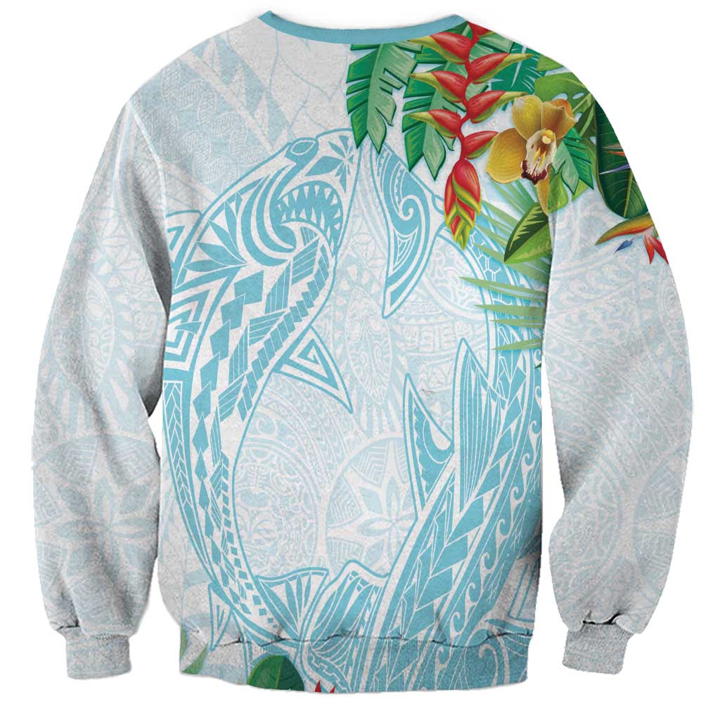 Polynesia Sweatshirt Sharks Duo Tropical Turquoise
