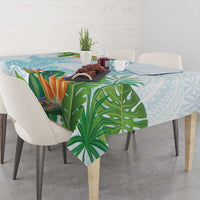 Polynesia Tablecloth Sharks Duo Tropical Turquoise
