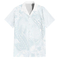 Polynesia Family Matching Puletasi and Hawaiian Shirt Sharks Duo Tropical Off White